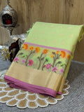 Pistachio Green Kota Zari Jamdani Meenkari Saree