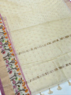 Ivory Cream Kota Zari Jamdani Meenkari Saree