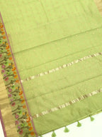 Pistachio Green Kota Zari Jamdani Meenkari Saree