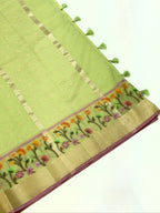 Pistachio Green Kota Zari Jamdani Meenkari Saree