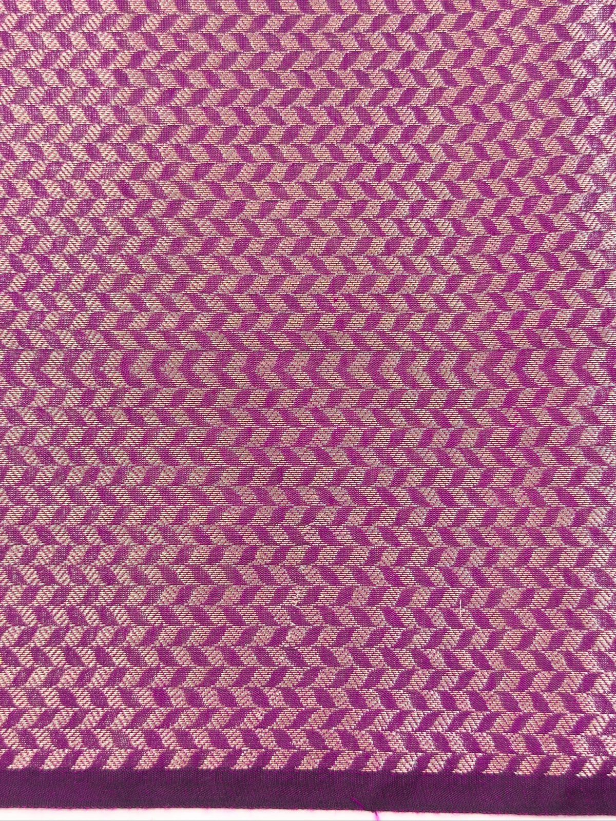 Royal Purple Mul Cotton Banarasi Saree with Floral Zari Motifs