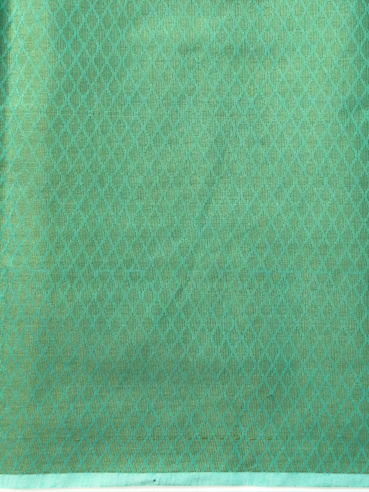 Turquoise Green Soft Cotton Jamdani Saree with Floral Pattern