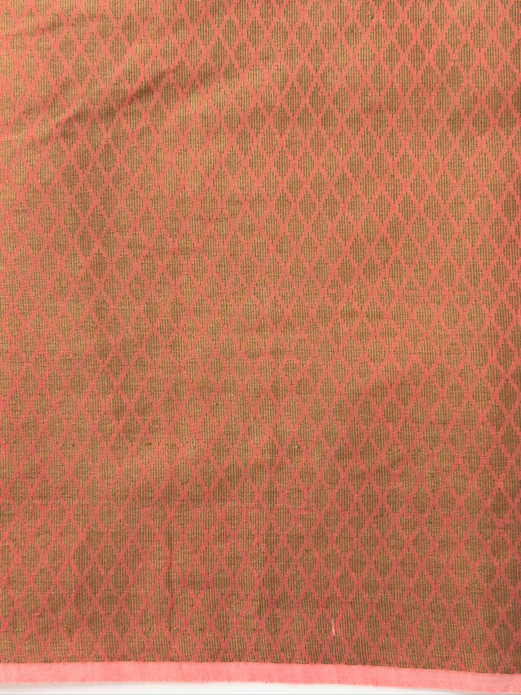 Coral Pink Soft Cotton Jamdani Saree with Floral Pattern