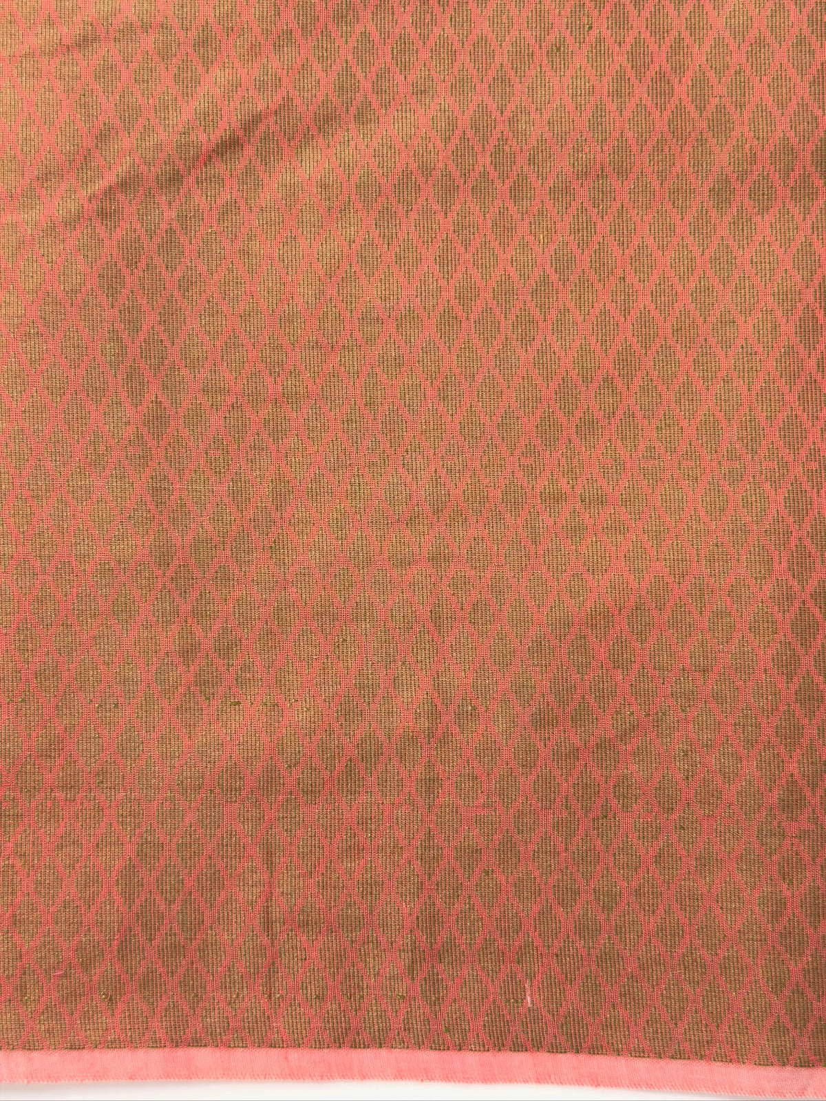 Coral Pink Soft Cotton Jamdani Saree with Floral Pattern
