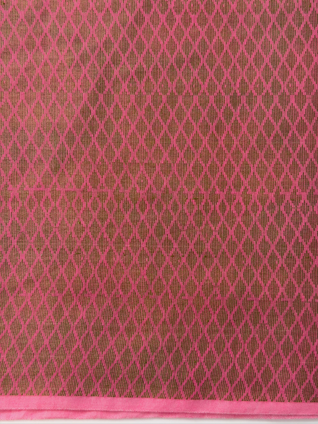 Bright Pink Soft Cotton Jamdani Saree with Floral Pattern