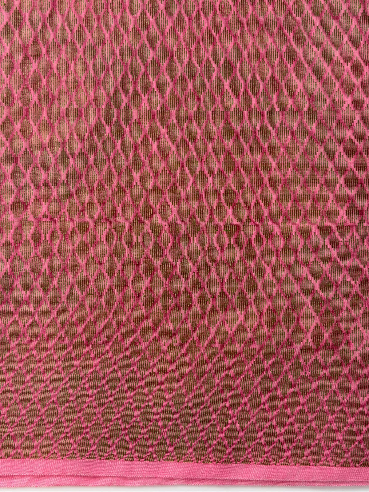 Bright Pink Soft Cotton Jamdani Saree with Floral Pattern