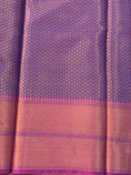Royal Purple Kanjeevaram Soft Silk Saree with Bronze Zari Work