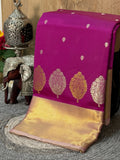 Magenta Pink Butter Soft Silk Saree with Fancy Tissue Blouse & Pallu