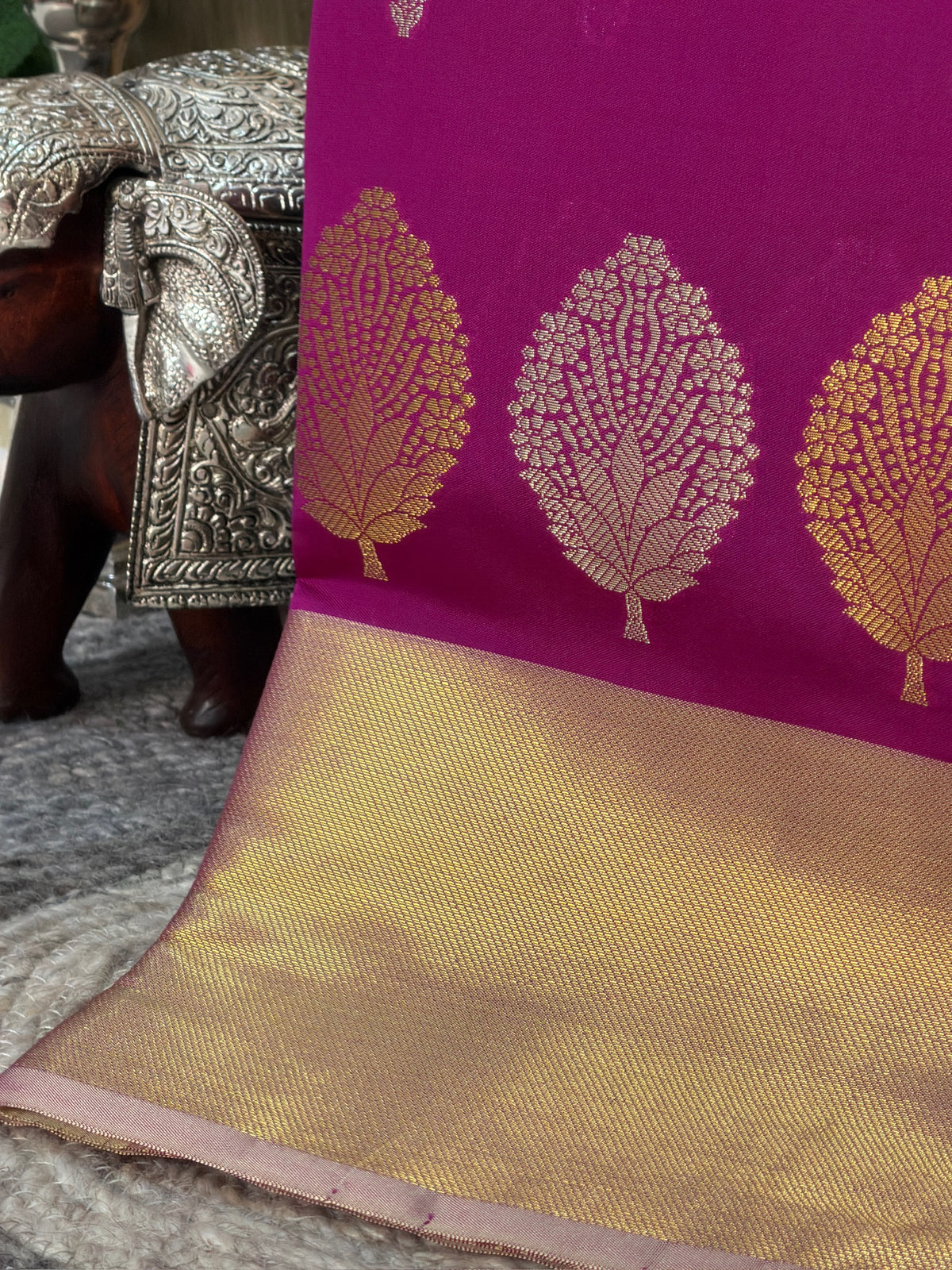 Magenta Pink Butter Soft Silk Saree with Fancy Tissue Blouse & Pallu