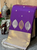 Royal Purple Butter Soft Silk Saree with Fancy Tissue Blouse & Pallu