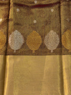 Charcoal Grey Butter Soft Silk Saree with Fancy Tissue Blouse & Pallu