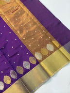 Royal Purple Butter Soft Silk Saree with Fancy Tissue Blouse & Pallu