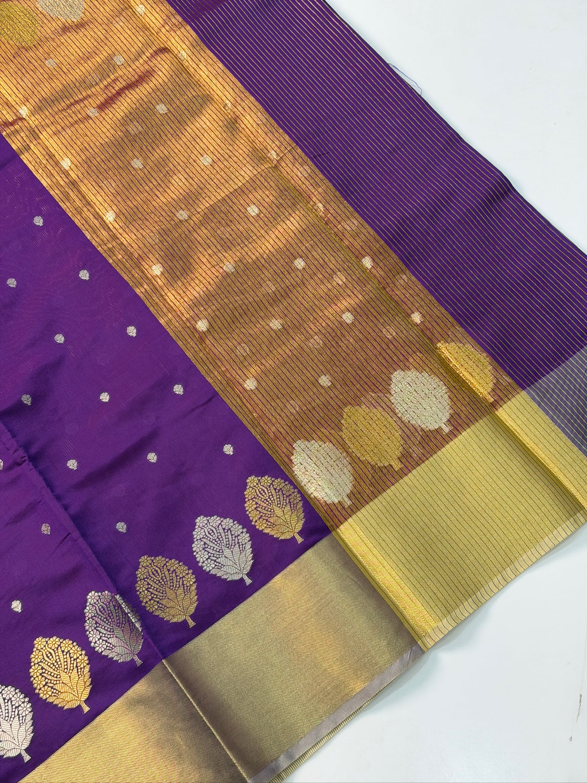 Royal Purple Butter Soft Silk Saree with Fancy Tissue Blouse & Pallu