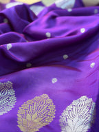 Royal Purple Butter Soft Silk Saree with Fancy Tissue Blouse & Pallu