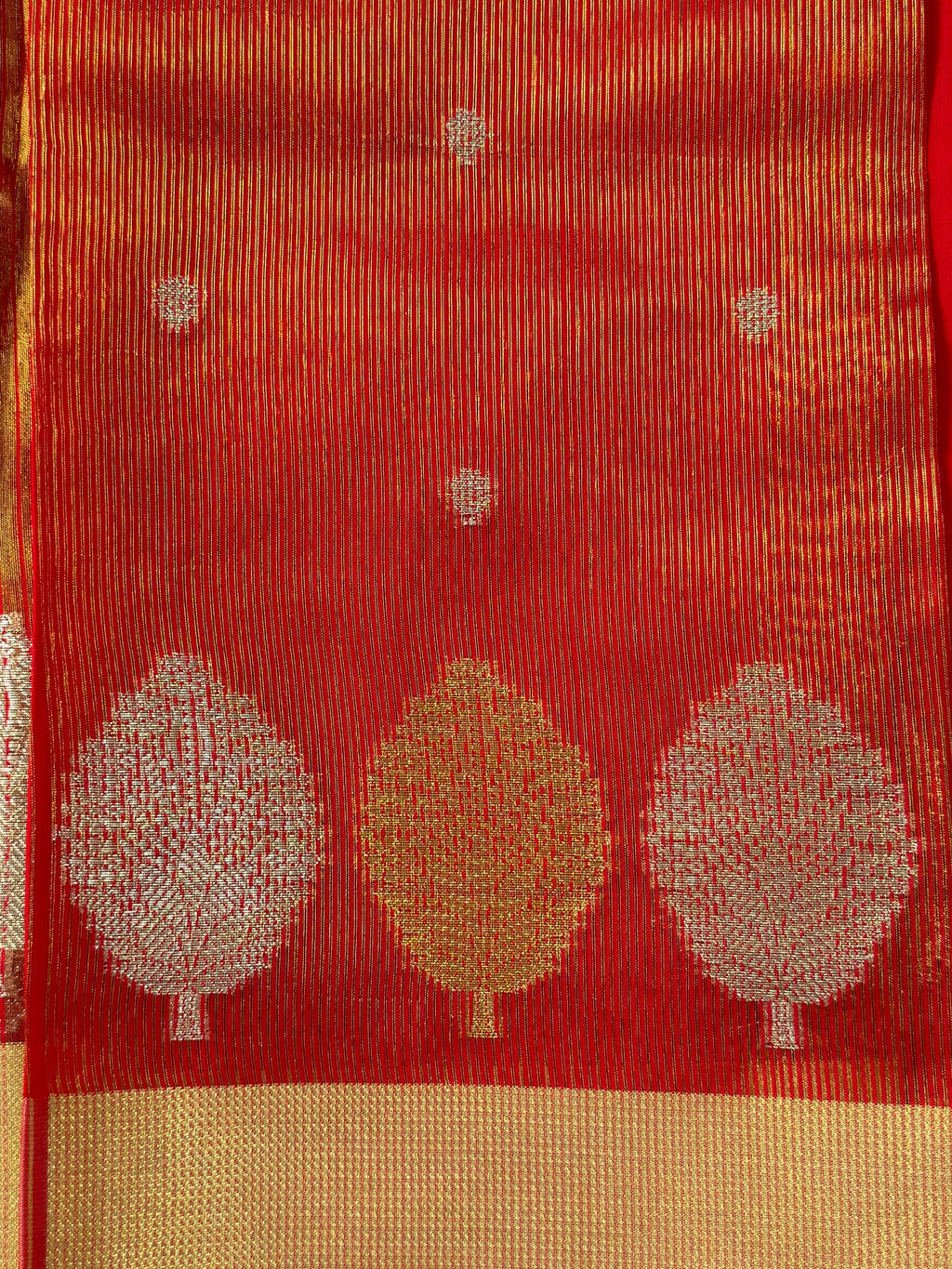 Scarlet Red Butter Soft Silk Saree with Fancy Tissue Blouse & Pallu