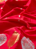 Scarlet Red Butter Soft Silk Saree with Fancy Tissue Blouse & Pallu