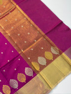 Magenta Pink Butter Soft Silk Saree with Fancy Tissue Blouse & Pallu