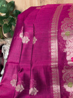 Magenta Chanderi Cotton Silk Meenkari Saree