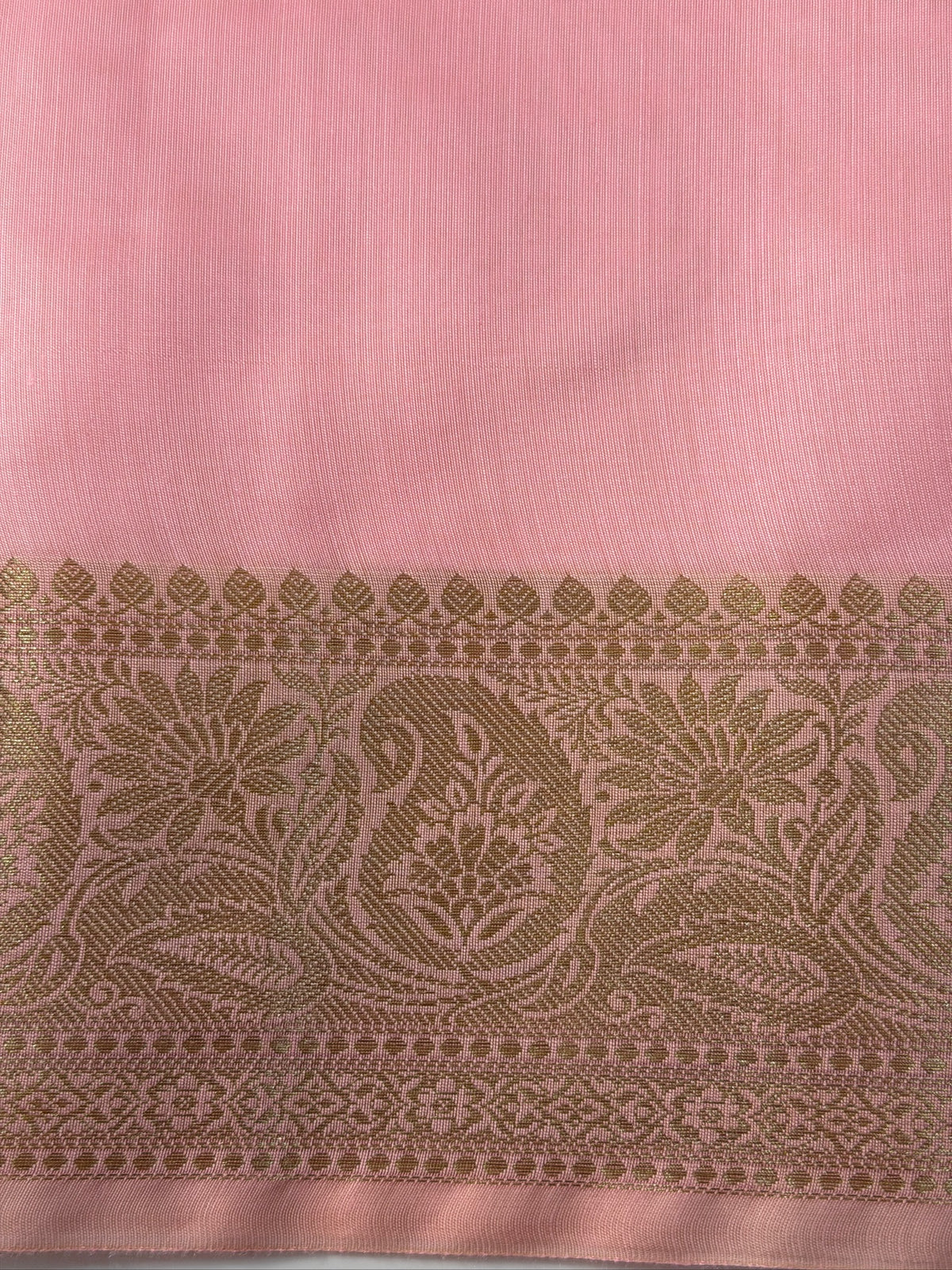 Candy Pink Chanderi Cotton Silk Saree with Zari Border