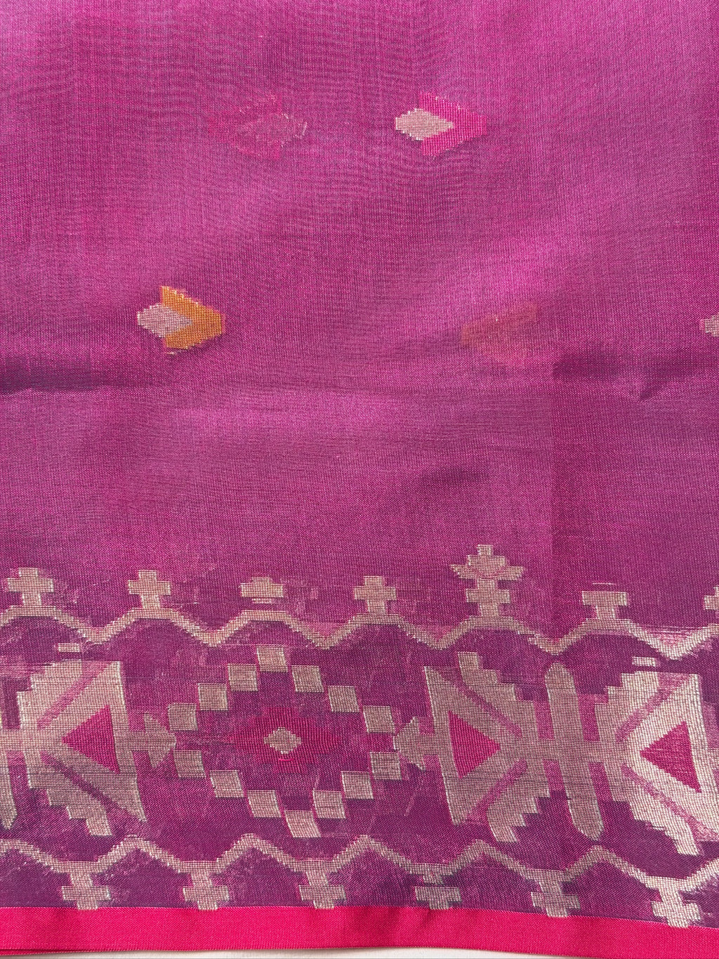 Turquoise Blue Organza Jamdani Meenkari Saree with Floral Border