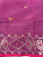 Turquoise Blue Organza Jamdani Meenkari Saree with Floral Border