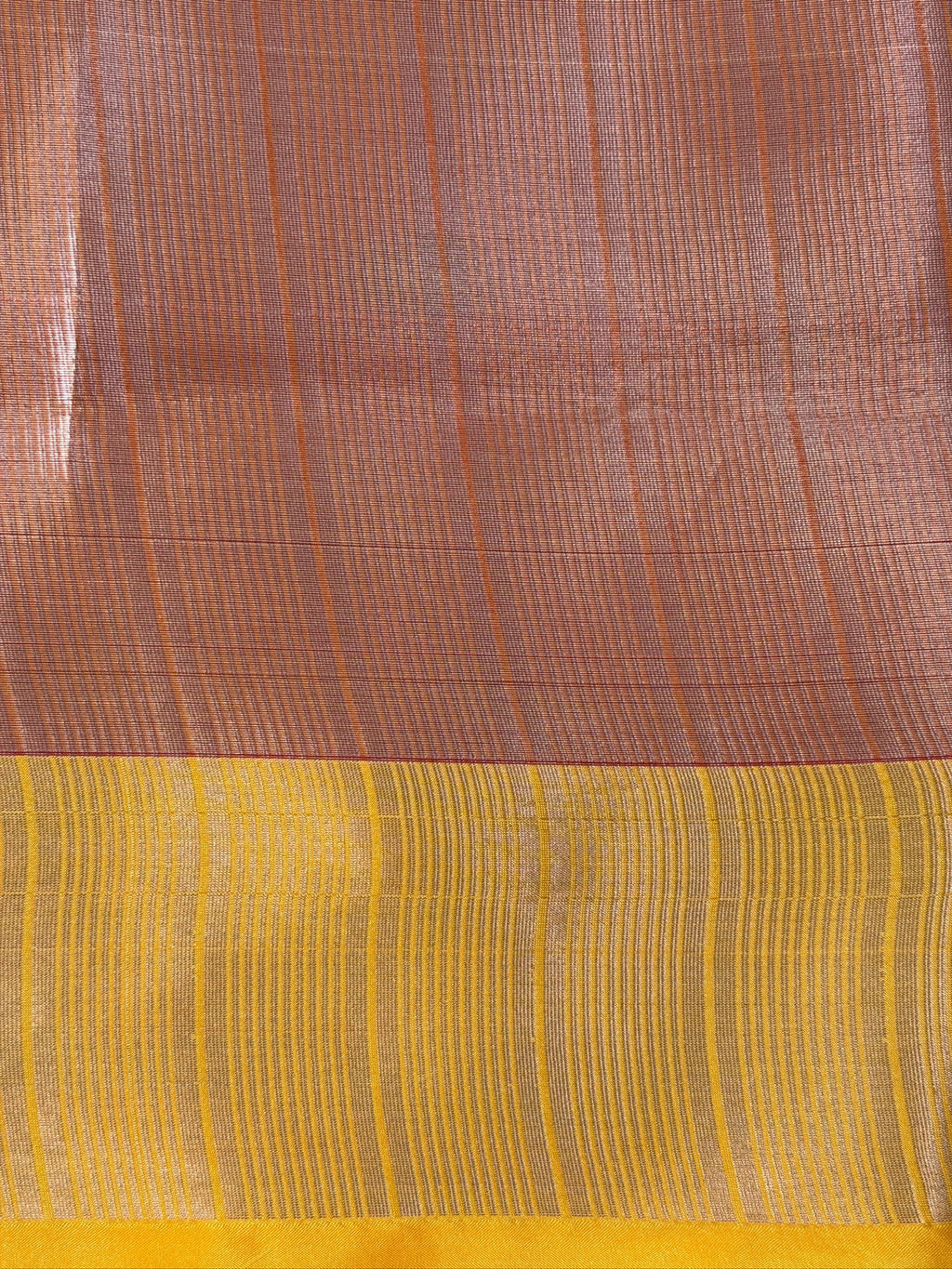 Ruby Red Organza Silk Patola Saree with Mustard Yellow Border